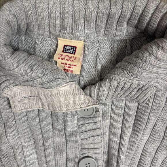 Y2K Ribbed Gray Button-Up Cardigan – Faded Glory – Women’s Medium - Picture 5 of 5